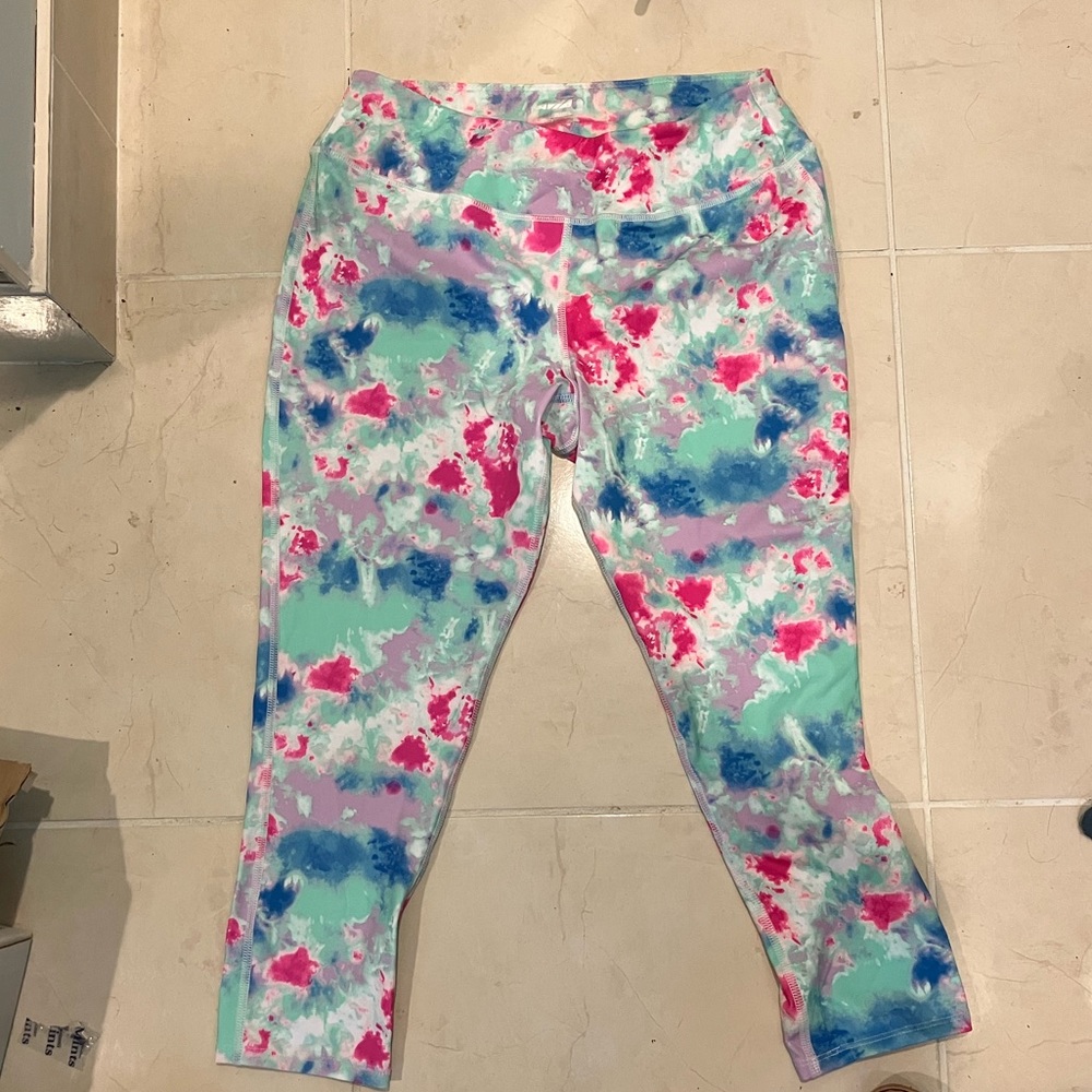 Neon tie dye Yoga Pants
